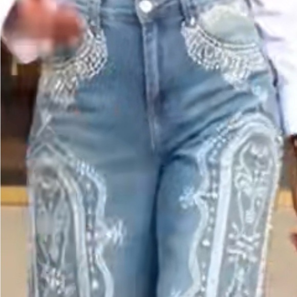 Embroidered Blue Jeans - Picture 3 of 4